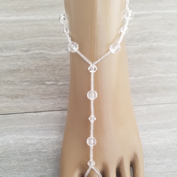 Beaded Barefoot Sandals Wedding Foot Jewelry Gift - Picture 2 of 5